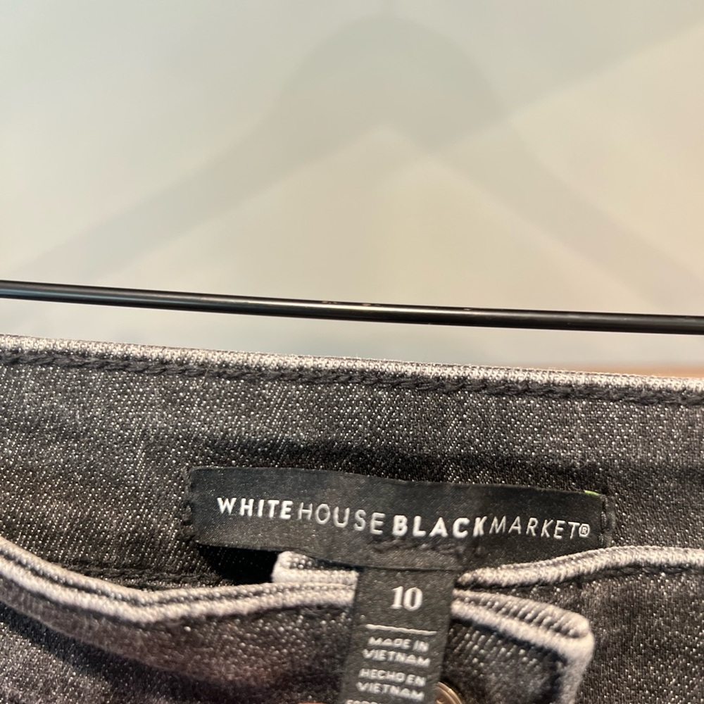 White House Black Market Denim Button-Front Skirt - Picture 3 of 11